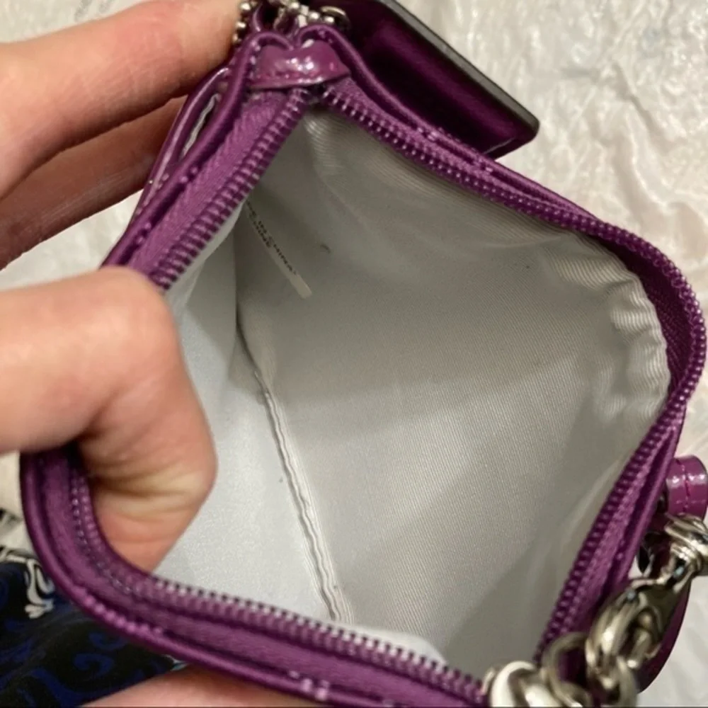 Coach op c purple wristlet bag